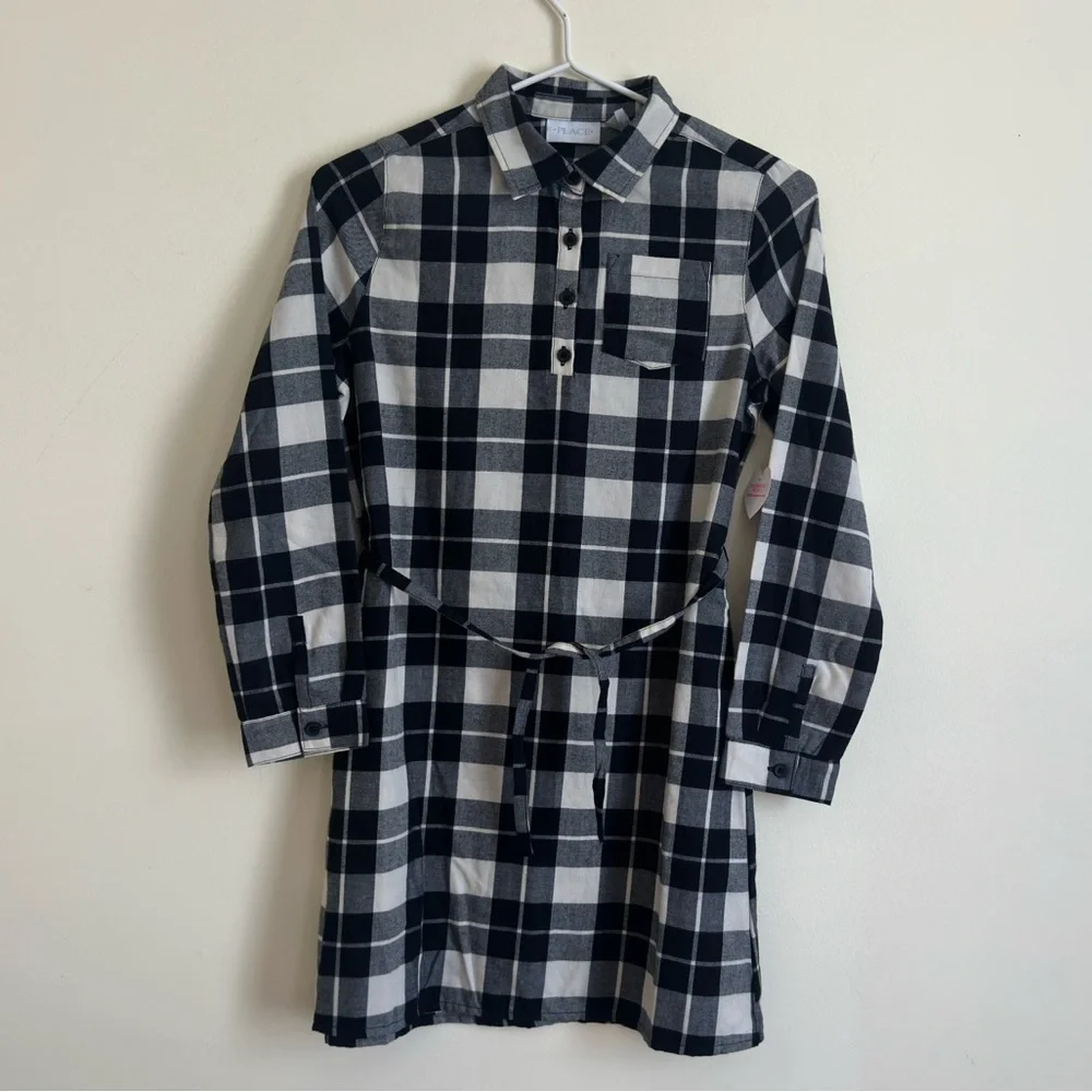 The Children's Place || big Girls Fall Plaid Long Sleeve Dress Sz 14